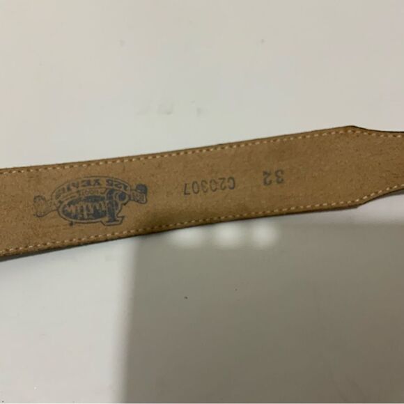 New Justin Black Red white stitches leather Belt unisex Size 32 main image 7